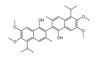 5,5'-diisopropyl-6,6',7,7'-tetramethoxy-3,3'-dimethyl-[2,2'-binaphthyl]-1,1'-diol Structure