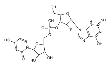 2'-deoxy-2'-fluoroguanylyl-(3'-5')uridine结构式
