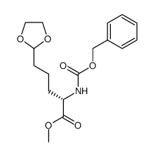 (S)-2-benzyloxycarbonylamino-5-(2-[1,3]dioxolanyl)-pentanoic acid methyl ester结构式
