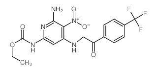 ethyl N-[6-amino-5-nitro-4-[[2-oxo-2-[4-(trifluoromethyl)phenyl]ethyl]amino]pyridin-2-yl]carbamate结构式