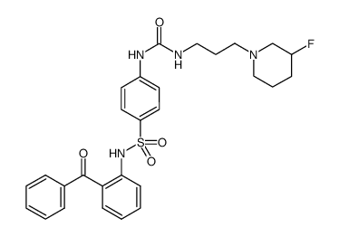 N-(2-benzoylphenyl)-4-[({[3-(3-fluoropiperidin-1-yl)propyl]amino}carbonyl)amino]benzenesulfonamide结构式