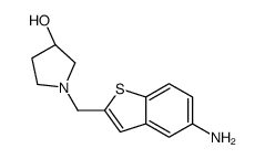 (3R)-1-[(5-amino-1-benzothiophen-2-yl)methyl]pyrrolidin-3-ol结构式