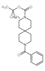 9-苯甲酰基-3,9-二氮杂螺[5.5]十一烷-3-羧酸 1,1-二甲基乙酯结构式