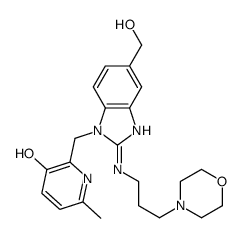 2-((5-(hydroxyMethyl)-2-((3-Morpholinopropyl)amino)-1H-benzo[d]imidazol-1-yl)Methyl)-6-Methylpyridin-3-ol结构式