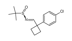 (R)-N-(1-(4-chlorophenyl)cyclobutanemethylene)-t-butanesulfinamide Structure