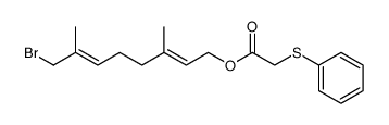 3,7-dimethyl-8-bromo-2(E),6(E)-octadienyl (phenylthio)acetate Structure