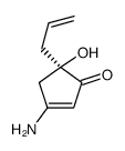 (5R)-3-amino-5-hydroxy-5-prop-2-enylcyclopent-2-en-1-one结构式