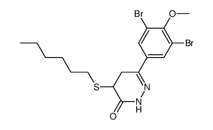 6-(3,5-Dibromo-4-methoxyphenyl)-4-hexylthio-4,5-dihydro-3(2H)pyridazinone结构式