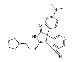 4-[4-(dimethylamino)phenyl]-5-oxo-4-pyridin-3-yl-2-(2-pyrrolidin-1-ylethylsulfanyl)-1H-pyrrole-3-carbonitrile Structure