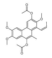 3,9-diacetoxy-2,6,7-trimethoxy-10-methyl-(Z)-1-(1-propenyl)phenanthrene Structure