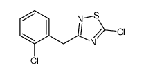 5-Chloro-3-[(2-chlorophenyl)methyl]-1,2,4-thiadiazole, 1-Chloro-2-[(5-chloro-1,2,4-thiadiazol-3-yl)methyl]benzene structure