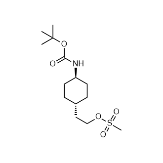 trans-2-[4-[(N-tert-Butoxycarbonyl)amino]cyclohexyl]ethyl methanesulfonate Structure