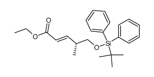 (R)-(E)-(+)-ethyl-5-(tert-butyldiphenylsilyloxy)-4-methyl-2-pentenoate结构式