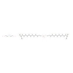 bis(2-hydroxyethyl)ammonium bis(3,3,4,4,5,5,6,6,7,7,8,8,9,9,10,10,11,11,12,12,13,14,14,14-tetracosafluoro-13-(trifluoromethyl)tetradecyl) phosphate结构式