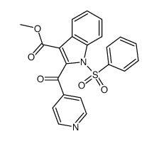 1-Benzenesulfonyl-2-(pyridine-4-carbonyl)-1H-indole-3-carboxylic acid methyl ester结构式