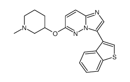 3-benzo[b]thiophen-3-yl-6-(1-methyl-piperidin-3-yloxy)-imidazo[1,2-b]pyridazine结构式