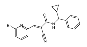 (E)-3-(6-bromopyridin-2-yl)-2-cyano-N-(cyclopropyl(phenyl)methyl)acrylamide结构式