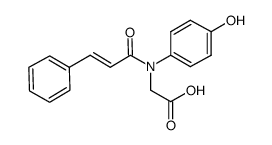 ((4-hydroxyphenyl)-[(E)-3-phenylacryloyl]amino)acetic acid Structure