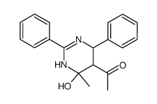 1-(6-hydroxy-6-methyl-2,4-diphenyl-1,4,5,6-tetrahydropyrimidin-5-yl)ethan-1-one结构式