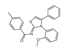 N-[3-(2-methoxyphenyl)-4-phenyl-1,3-thiazol-2-ylidene]-4-methylbenzamide结构式