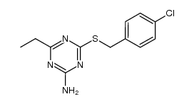 4-((4-chlorobenzyl)thio)-6-ethyl-1,3,5-triazin-2-amine Structure