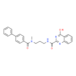 N-{3-[([1,1'-biphenyl]-4-ylcarbonyl)(methyl)amino]propyl}-4-oxo-3,4-dihydro-2-quinazolinecarboxamide结构式