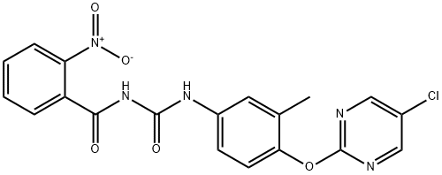 N-((4-((5-chloropyrimidin-2-yl)oxy)-3-methylphenyl)carbamoyl)-2-nitrobenzamide Structure