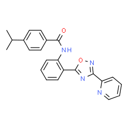 4-(propan-2-yl)-N-{2-[3-(pyridin-2-yl)-1,2,4-oxadiazol-5-yl]phenyl}benzamide structure