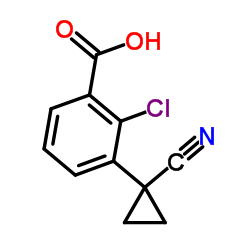 2-Chloro-3-(1-cyanocyclopropyl)benzoic acid Structure