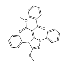 5-(benzoyl-methoxycarbonylmethylene)-3-methylthio-1,4-diphenyl-4,5-dihydro-1,2,4-triazole结构式