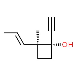 Cyclobutanol, 1-ethynyl-2-methyl-2-(1-propenyl)-, [1alpha,2beta(E)]- (9CI) structure