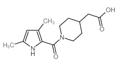 {1-[(3,5-Dimethyl-1H-pyrrol-2-yl)carbonyl]-piperidin-4-yl}acetic acid结构式