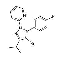 2-[4-bromo-5-(4-fluoro-phenyl)-3-(1-methylethyl)-1H-pyrazol-1-yl]pyridine Structure
