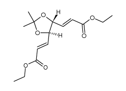 (4R,5R)-{5-[(E)-2''-ethoxycarbonyl-vinyl]-2',2'-dimethyl-[1',3']-dioxolan-4-yl}-(E)-acrylic acid ethyl ester结构式