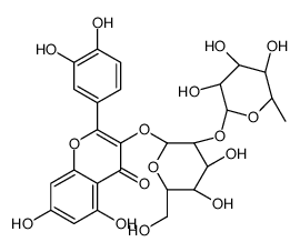 quercetin 3-O-alpha-rhamnopyranosyl-(1-2)-beta-galactopyranoside结构式