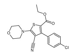 Ethyl 3-(4-chlorophenyl)-4-cyano-5-(4-morpholinyl)-2-thiophenecar boxylate Structure