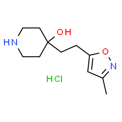 4-[2-(3-Methyl-1,2-oxazol-5-yl)ethyl]piperidin-4-ol hydrochloride structure