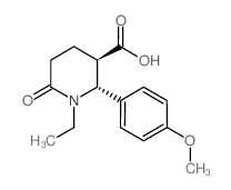(2R,3R)-1-Ethyl-2-(4-methoxy-phenyl)-6-oxo-piperidine-3-carboxylic acid structure
