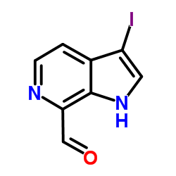 3-Iodo-1H-pyrrolo[2,3-c]pyridine-7-carbaldehyde结构式