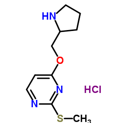 2-(Methylsulfanyl)-4-(2-pyrrolidinylmethoxy)pyrimidine hydrochloride (1:1) Structure