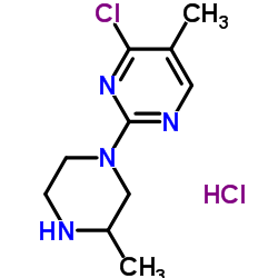 4-Chloro-5-methyl-2-(3-methyl-1-piperazinyl)pyrimidine hydrochloride (1:1)结构式