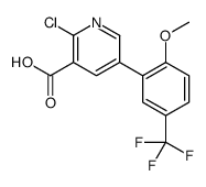2-chloro-5-[2-methoxy-5-(trifluoromethyl)phenyl]pyridine-3-carboxylic acid Structure
