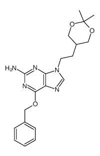 2-amino-6-benzyloxy-9-(2'-(2,2-dimethyl-1,3-dioxan-5-yl)-ethyl)-9H-purine结构式
