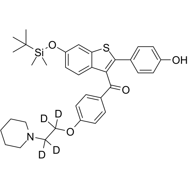 6-tert-Butyldimethylsilyl-4’-hydroxy Raloxifene-d4 Structure