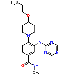 N-Methyl-4-(4-propoxy-1-piperidinyl)-3-(1,3,5-triazin-2-ylamino)benzamide结构式