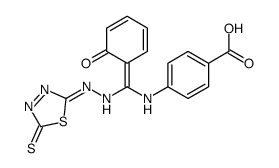 4-[[(Z)-(6-oxocyclohexa-2,4-dien-1-ylidene)-[(2Z)-2-(5-sulfanylidene-1,3,4-thiadiazol-2-ylidene)hydrazinyl]methyl]amino]benzoic acid结构式