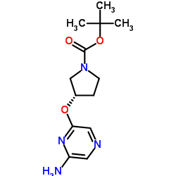 tert-butyl (3S)-3-(6-aminopyrazin-2-yl)oxypyrrolidine-1-carboxylate结构式