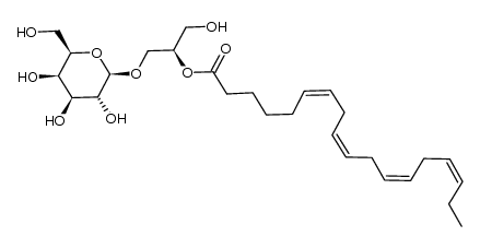 (6Z,9Z,12Z,15Z)-(R)-1-hydroxy-3-(((2R,3R,4S,5R,6R)-3,4,5-trihydroxy-6-(hydroxymethyl)tetrahydro-2H-pyran-2-yl)oxy)propan-2-yl octadeca-6,9,12,15-tetraenoate结构式