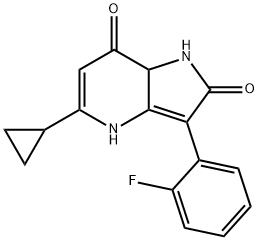 1H-Pyrrolo[3,2-b]pyridine-2,7(4H,7aH)-dione, 5-cyclopropyl-3-(2-fluorophenyl)- structure