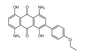 4,8-diamino-2-(4-ethoxyphenyl)-1,5-dihydroxyanthraquinone structure